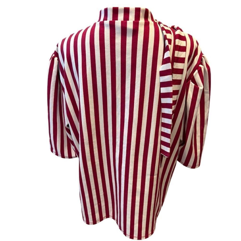 *3/$15 New York & Company Women's XXL Striped Short Sleeve Blouse Casual - Picture 5 of 9